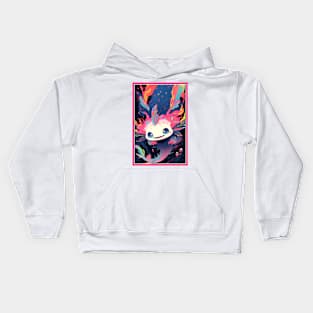 Cute Axolotl Anime Art Design | Cute Animals | Axolotl Hentaii Chibi Kawaii Design Kids Hoodie